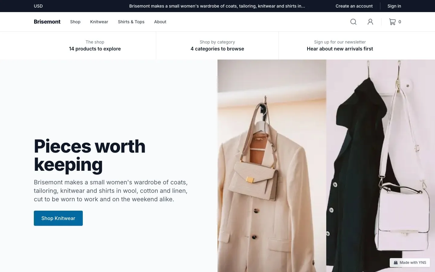 Briarmont store template, home page
