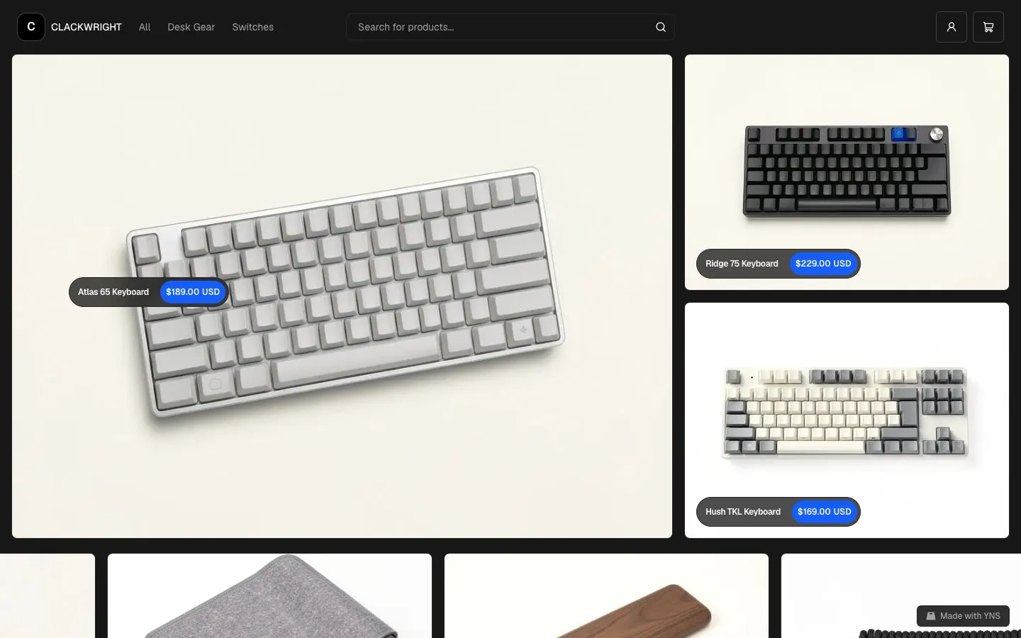 Bento store template, home page
