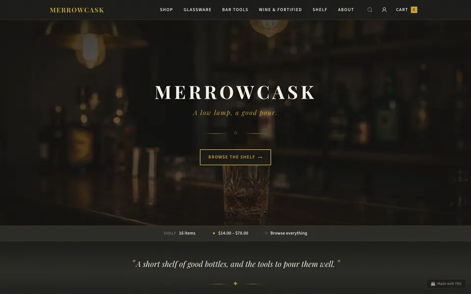 Merrowcask store template, home page