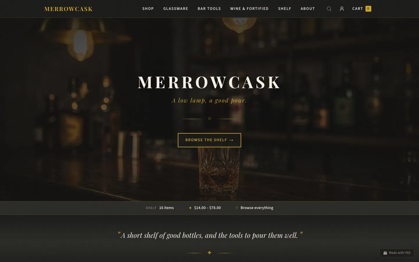 Merrowcask store template, home page