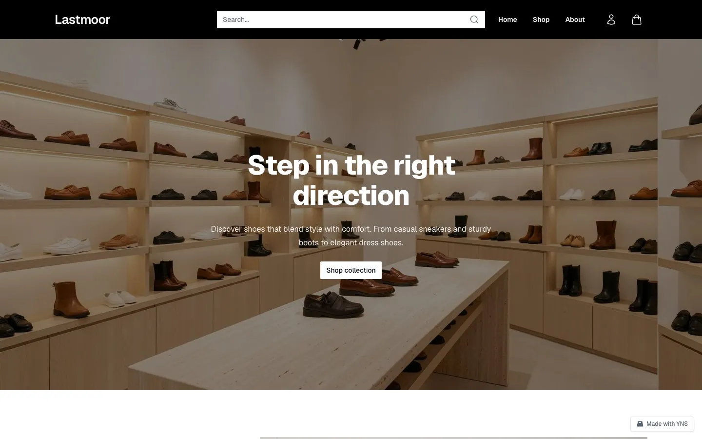 Lastmoor store template, home page