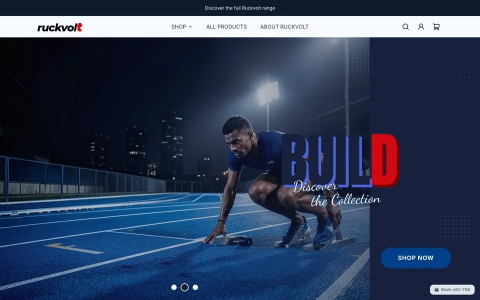 Ruckvolt store template, home page