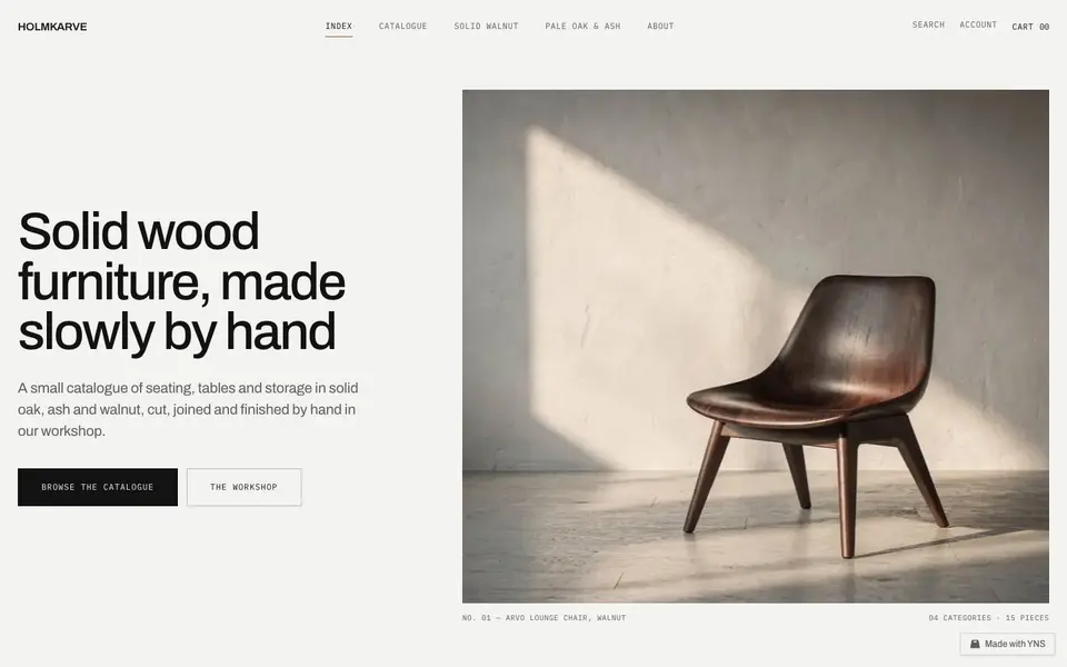 Atelier Ko store template, home page