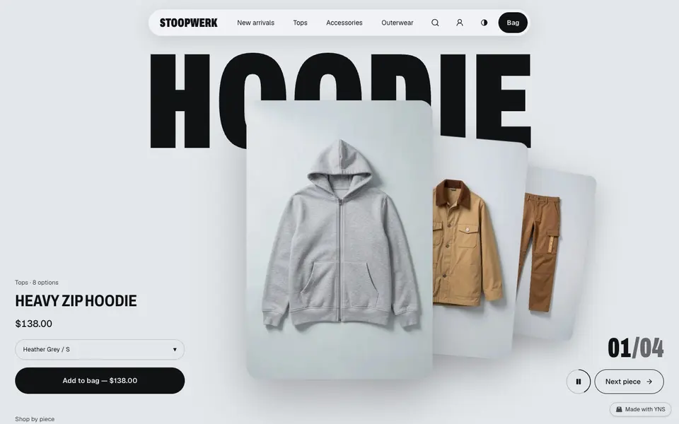 Stoopwerk store template, home page