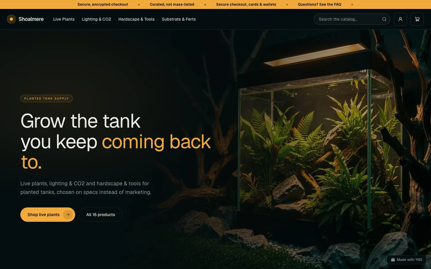 Shoalmere store template, home page