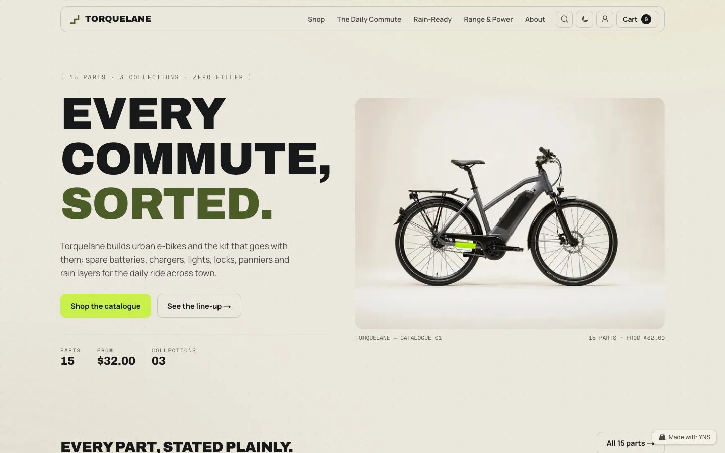 Torquelane store template, home page