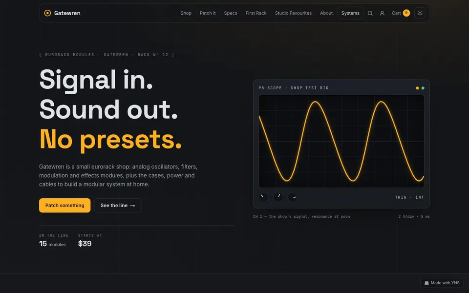 Patchbay store template, home page